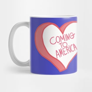 Coming To America Red Love Heart Mug